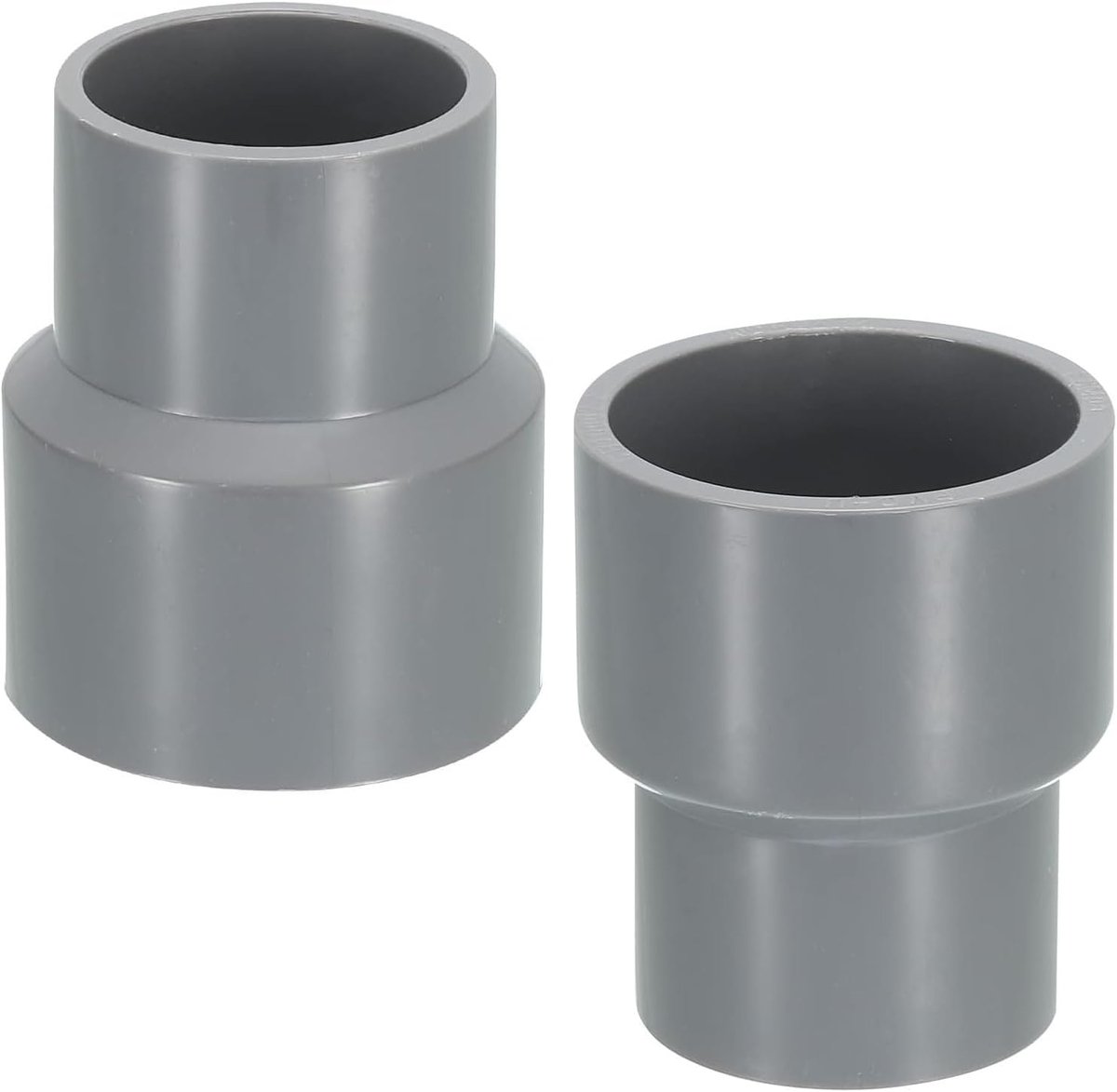 2 stuks PVC reductie buisschroefverbinding, 90 x 75 mm pvc reductie koppeling, DWV-koppeling, rechte koppeling, adapterstekker, reduceerverbinder, voor watervoorziening bouwen