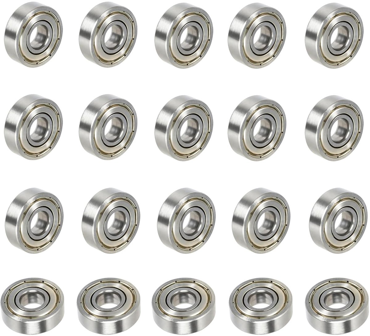 Lagers, 608ZZ dubbel afgeschermde miniatuurkogellagers 8 x 22 x 7 mm, geschikt voor skateboard en inline skates