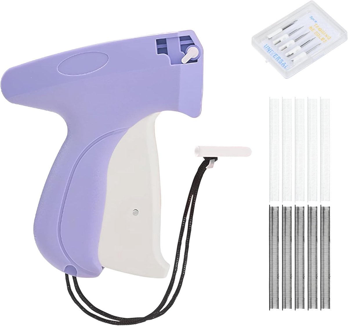 Label Tagging Gun, 5 Tagging Naalden Vervanging + 1000 Tags Barb Fastener, label pistool voor kleding, Etikettering Gun voor sokken, Hoed, Kledingstuk, Kleding Fixer, Prijskaartjes