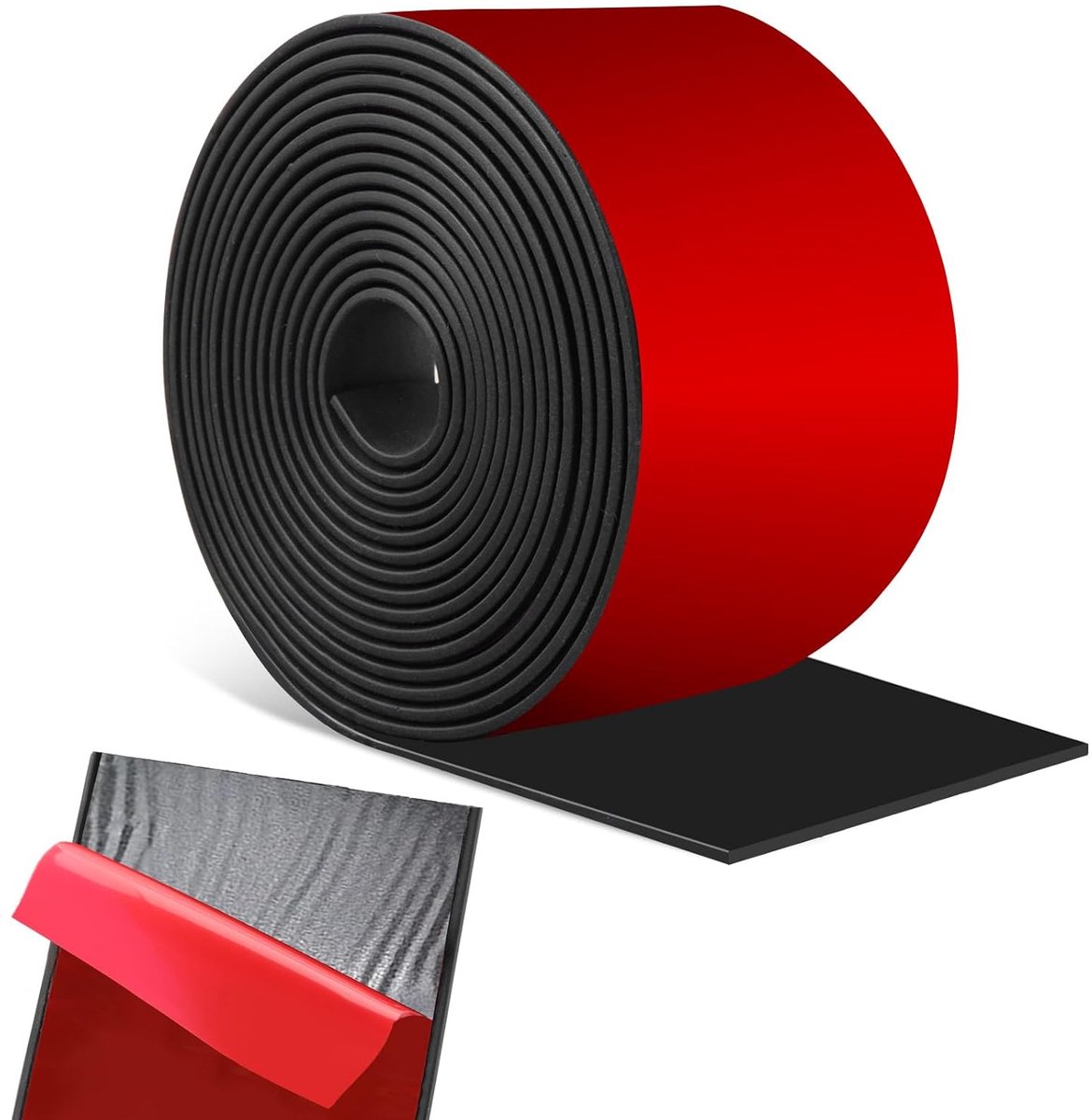 Rubberen strips, zelfklevende rubberen mat, neopreen, massief rubber, rubberen profiel voor weerafdichting voor afdichtingen ter demping van trillingen en voor knutselprojecten