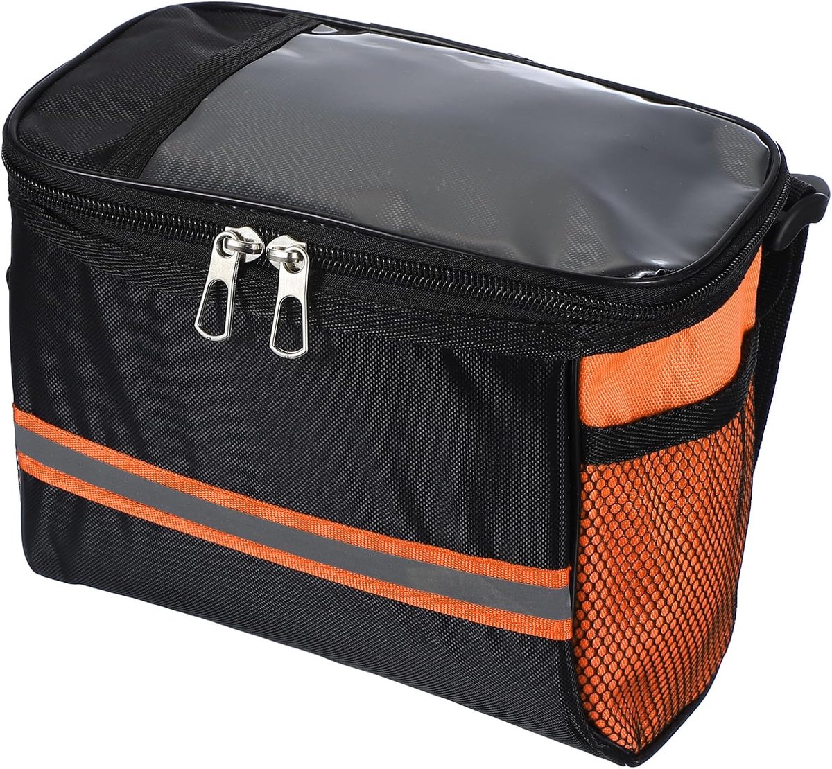 Fietsstuurtas, Fietsframetas Waterdichte Fietsmand met Reflecterende Strip Fietsaccessoires voor Mannen Vrouwen Outdoor Wielrennen Mountainbike Wegfietsen, Oranje