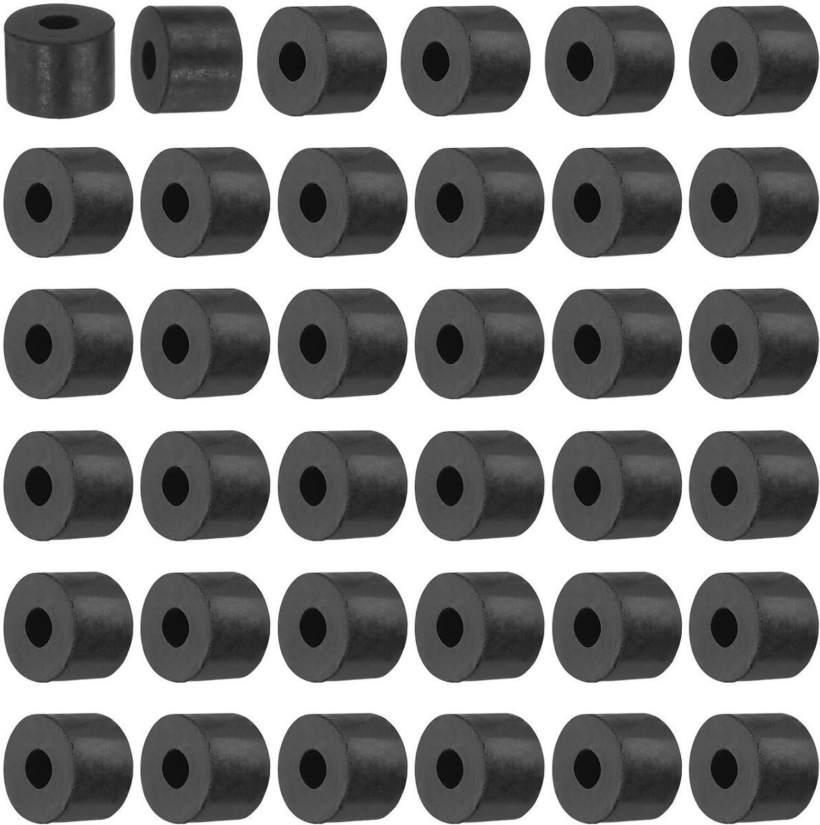 36 stuks rubberen sluitringen, rubberen spacer, afstandshulzen, 14 mm, buitendiameter 5 mm, binnendiameter 10 mm dik, ronde rubberen bussen, dikke rubberen schijven voor huis