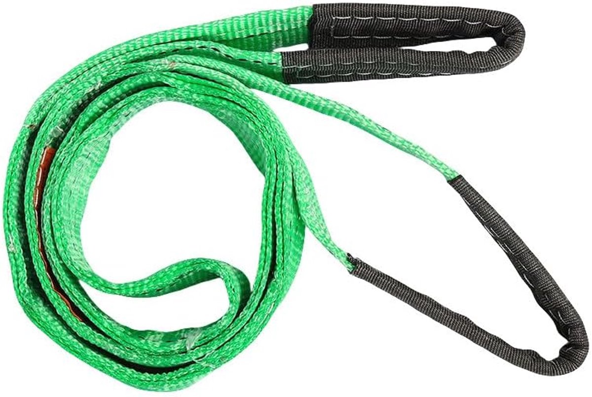 4m x 5 cm hefriemen met platte gesp, Platte hijsband met lusssen，duplex polyester, maximale breukvastheid 2000kg