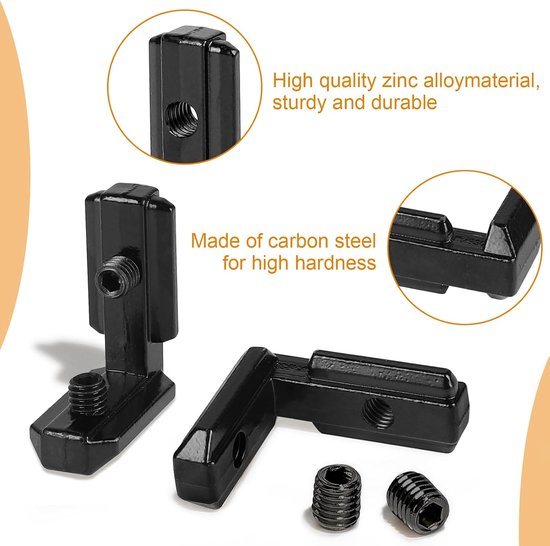 20 stuks binnenhoekconnectoren aluminium profiel, 3030 T-groef, 90° L-vormig profiel, aluminium hoek, T-sluiting, hoekconnector voor 30-serie, Europees standaard aluminium profiel met 40 — afbeelding 3