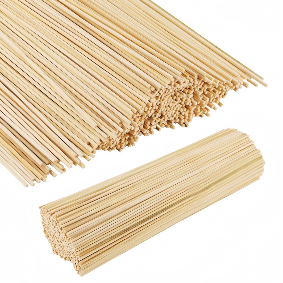 200 stuks, 300 mm x 3 mm, knutselhouten stokken, rond, natuurlijk, rondhout, houten stok voor houtbewerking, kunstprojecten en doe-het-zelf