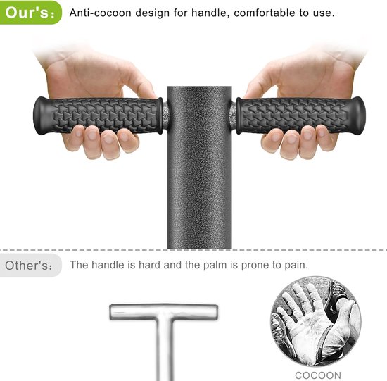 3-in-1 grasplugger en bollenplanter, diepteverstelling (7,5-15 cm) roestvrijstalen scherpe tanden, ergonomische grip, voor grasreparatie, bodembemonstering en tuinbeplanting, 81 cm — afbeelding 4