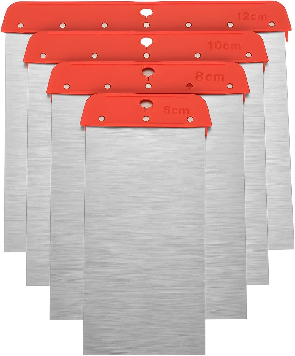 4 stuks behangspatels, behangverwijderaar, 50/80/100/120 mm kleurbekledingsbescherming, lakbescherming, roestvrij staal behanggereedschap, verfbescherming snijgereedschap, verfbehangschraper