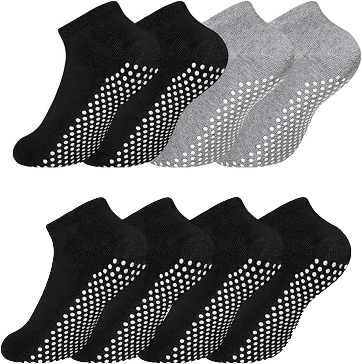 Sokken met grip, antislip volledige teen enkel en unisex katoen, geschikt voor ballet, thuis, ziekenhuis, fitness en sport