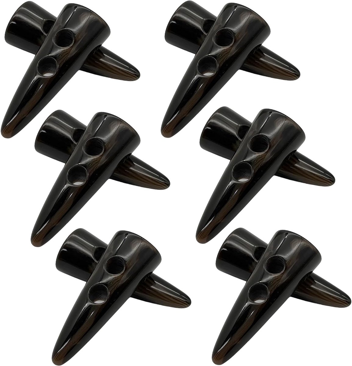 Knopen hoornbevestigingsknopen tuimelknopen hars knopen koeienhoorn patroon voor trui, trenchcoat, jas en rugzak (donkerbruin, 5 cm)