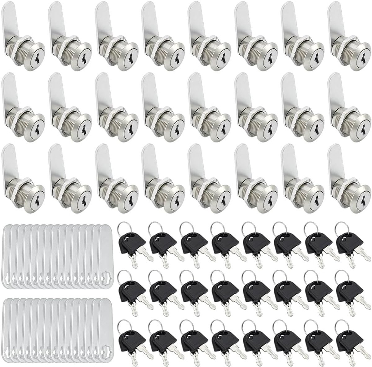 Sloten met sleutels, 16 mm, nokkensloten, gelijksluitend gereedschapskisslot voor brievenbus, gereedschapskisten, pickups, trucks, kast, nokken, vervangingsset, zinklegering