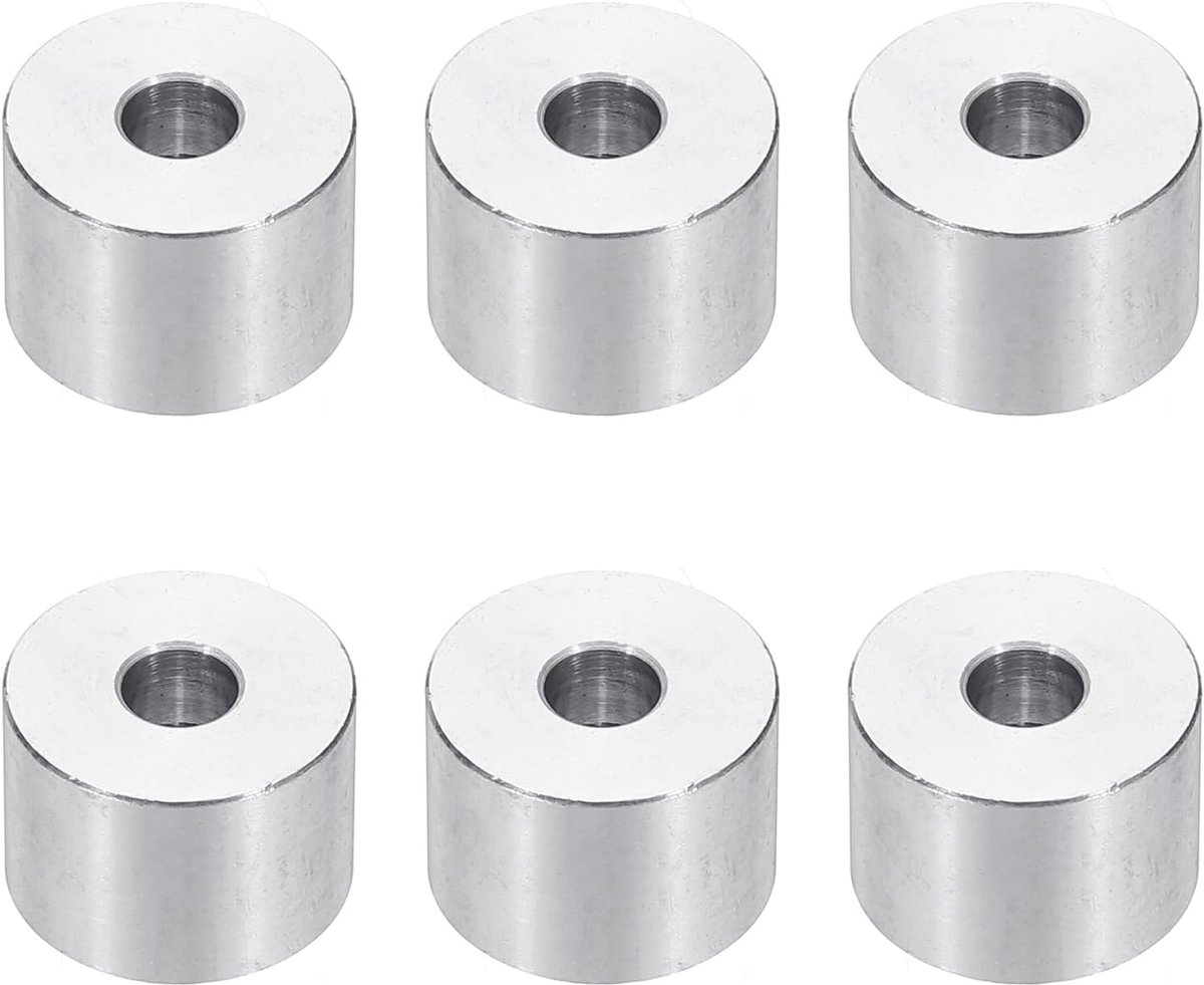M6 Aluminium Spacers, 6 Stks Metalen Spacers Aluminium 6.5mm ID x 20mm OD x 15mm L Aluminium Spacer Schroef Standoff Ronde voor 1/4 of M6 Schroefbouten