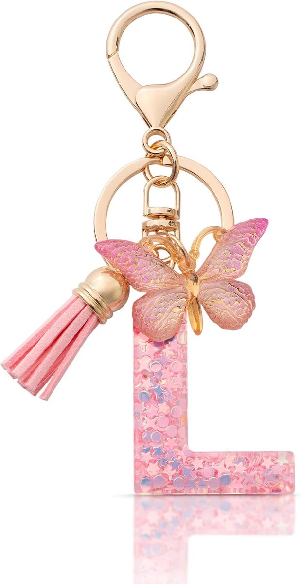 Sleutelhanger met Letter Beginletter Alphabet Vrouwen | Geschenken Gepersonaliseerde Sleutelhanger met Letter voor Vrouwen, een Leuk Accessoire voor Sleutels Tas of Rugzak