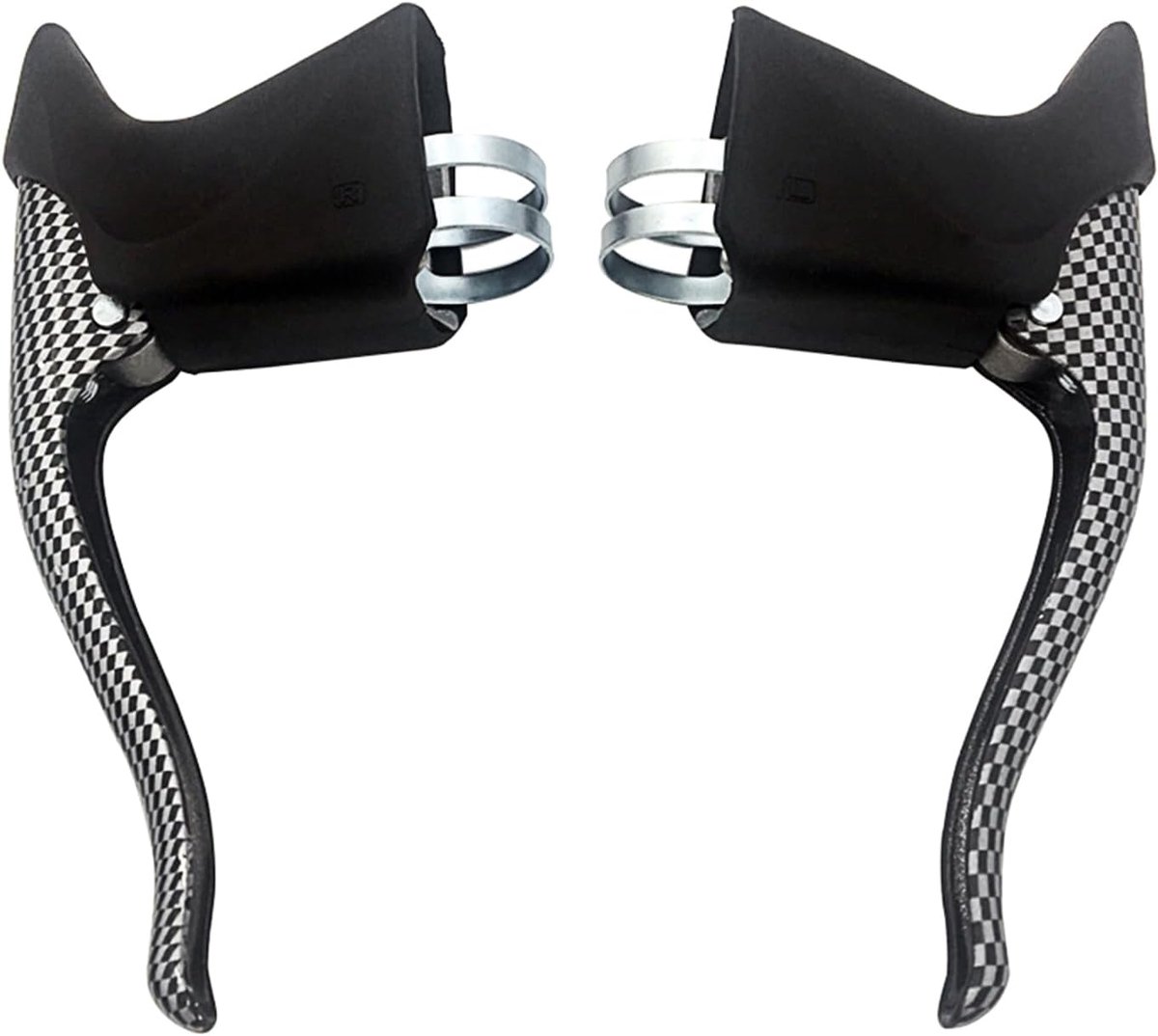 Remhendel voor Racefiets, Universele Handremmen Aluminium Legering ABS Handgrepen voor 22.2-23.8 mm Stuurdiameter, Zwart Wit