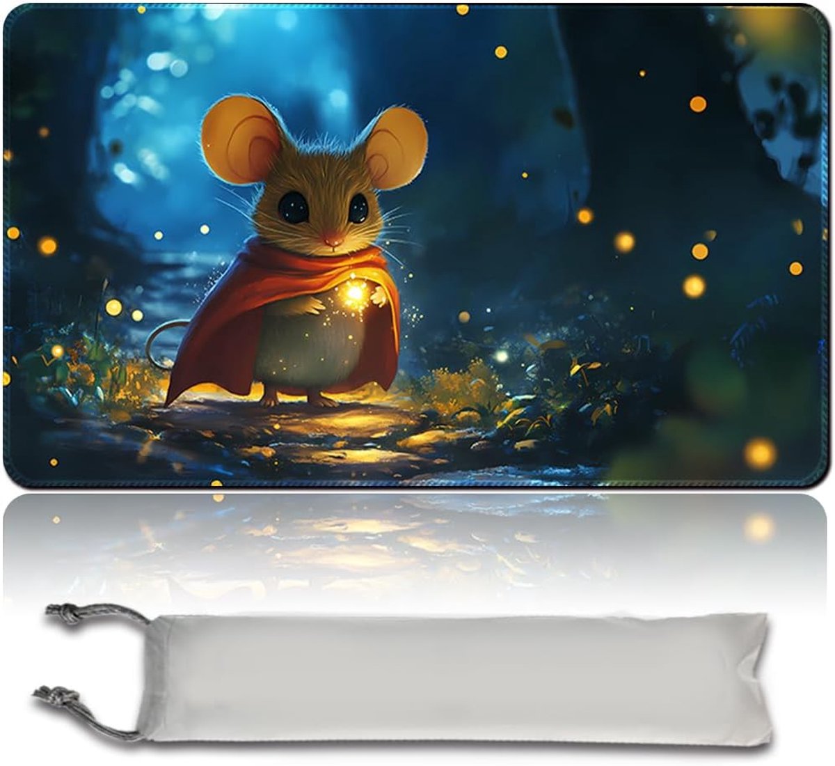 speelmat MTG PlayMat – 60 cm x 35 cm, originele kunst, antislip TCG-speelmat met rubberen bodem en genaaide randen, Commander TCG Roll-up en opvouwbaar kaarttapijt (geen Zone