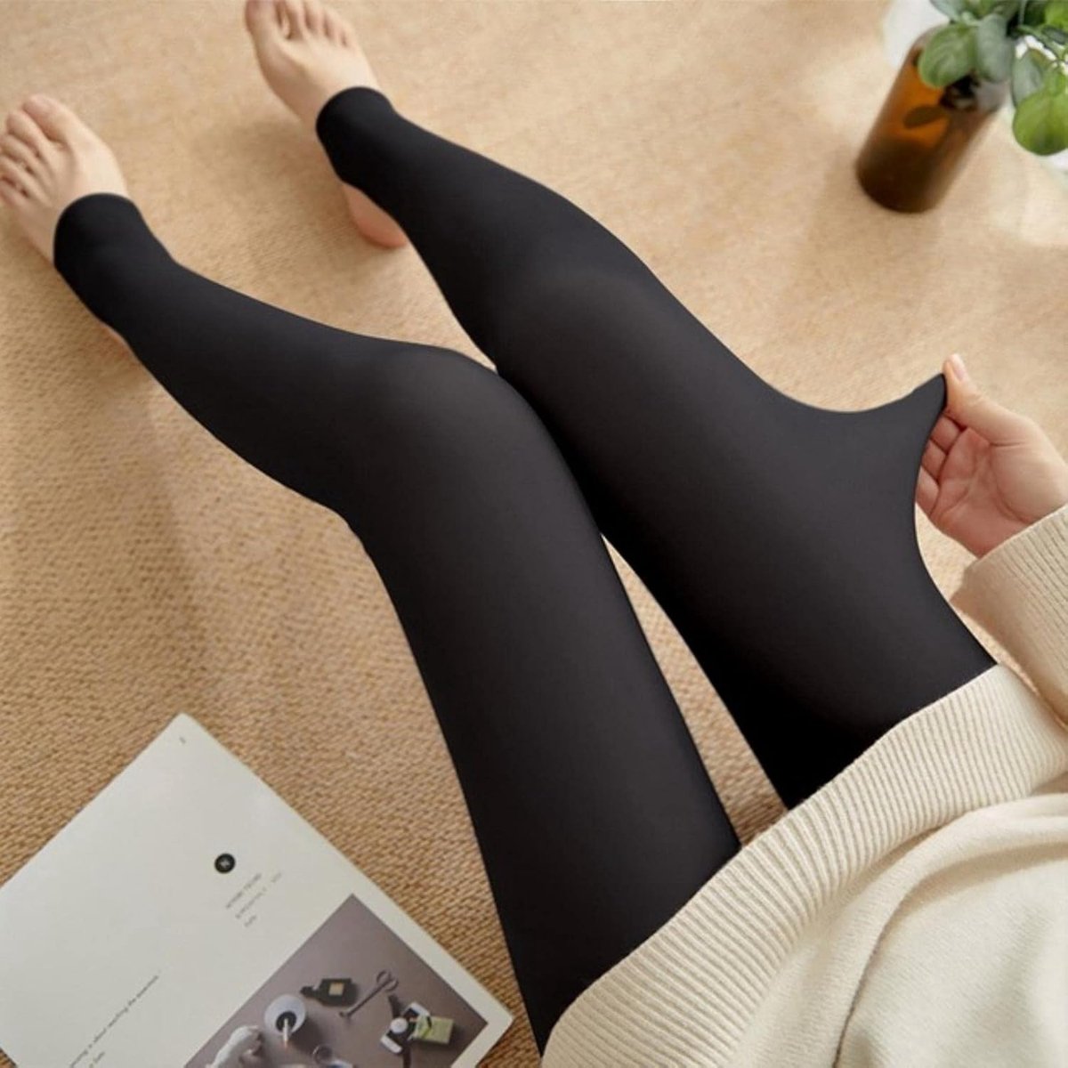 Leggings for women Women's winter warm tights leggings fake transparent pantyhose fleece elastic thickened stockings