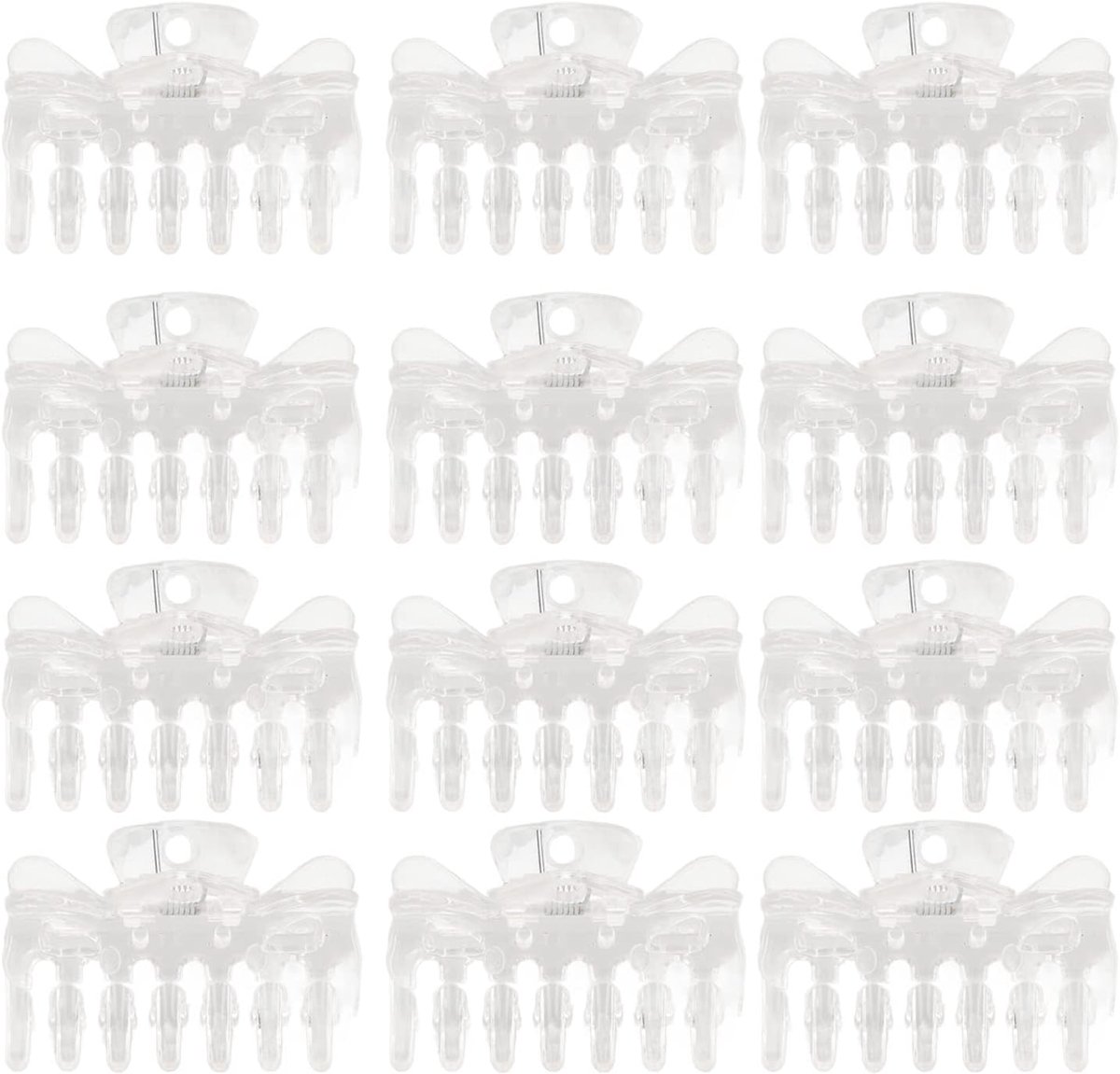 12-delige Haarklauwclip, Transparant, Voorkomt Slip, Sterke Grip, Elegante Plastic Haarklemmen voor Dames, Meisjes