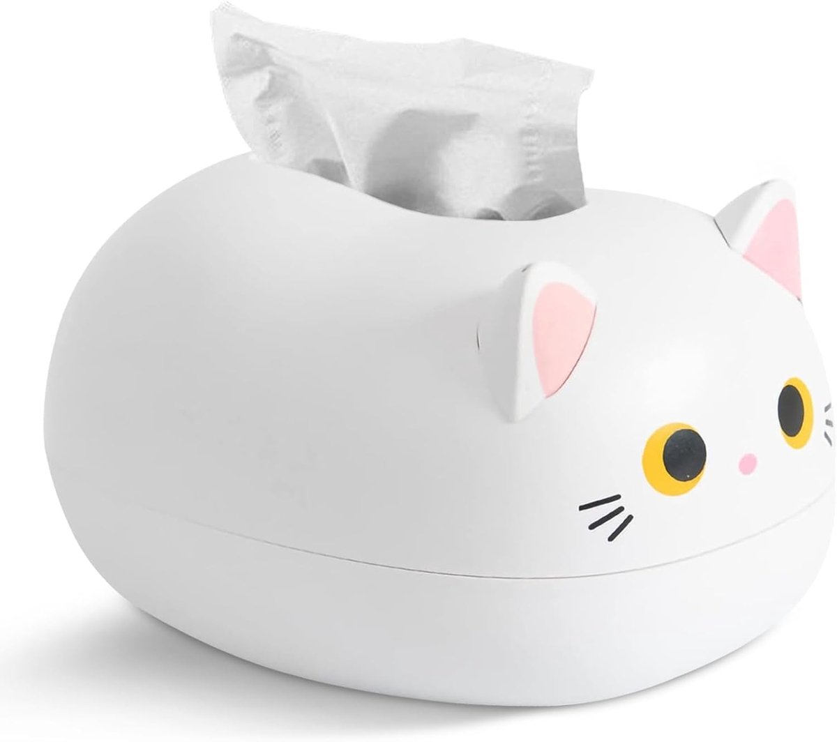 Cat Tissue Box, Plastic Cartoon Facial Tissue Box Cover Houder Mooie Servetdoos, Tissue Dispenser Box Voor Keuken, Badkamer Vanity Countertops, Slaapkamer Dressoirs(wit)