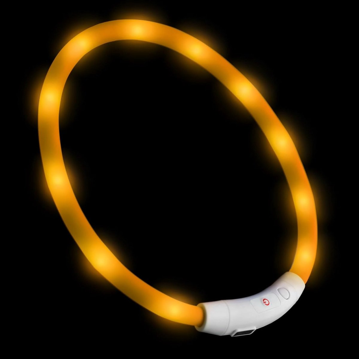 USB siliconen hondenhalsband geel veiligheidshalsband slanghalsband lichthalsband