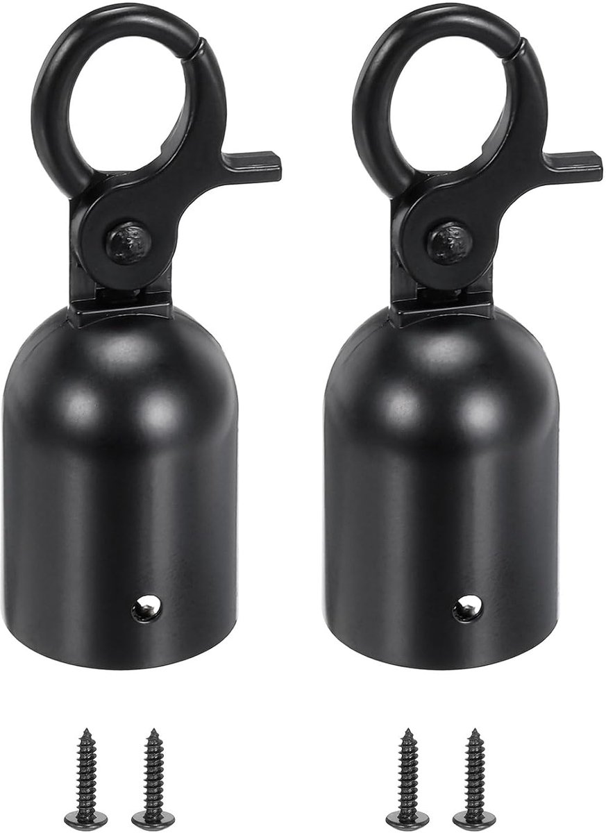 Stanchion Eindstopper, 2 stuks, touw-eindkappen, barrière, touw, eindkaphaken, voor menigte, controle, staart-verdeler, zwart