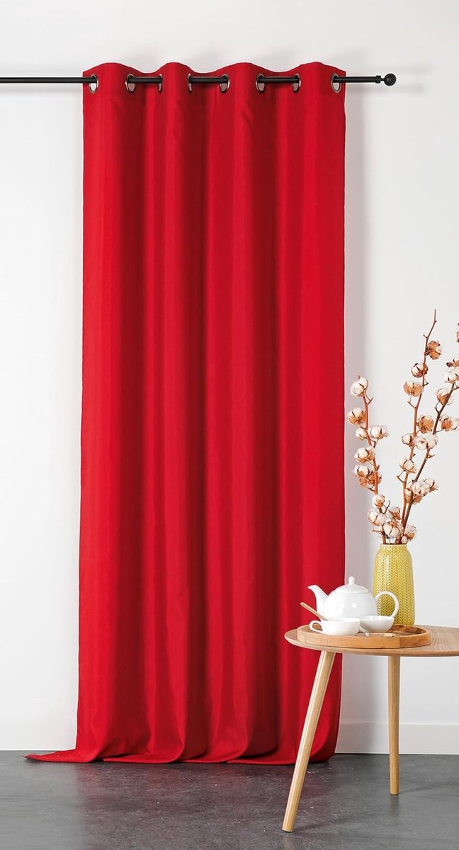 Dubbel gordijn, niet-vuur, M1, 135 x 240 cm, rood