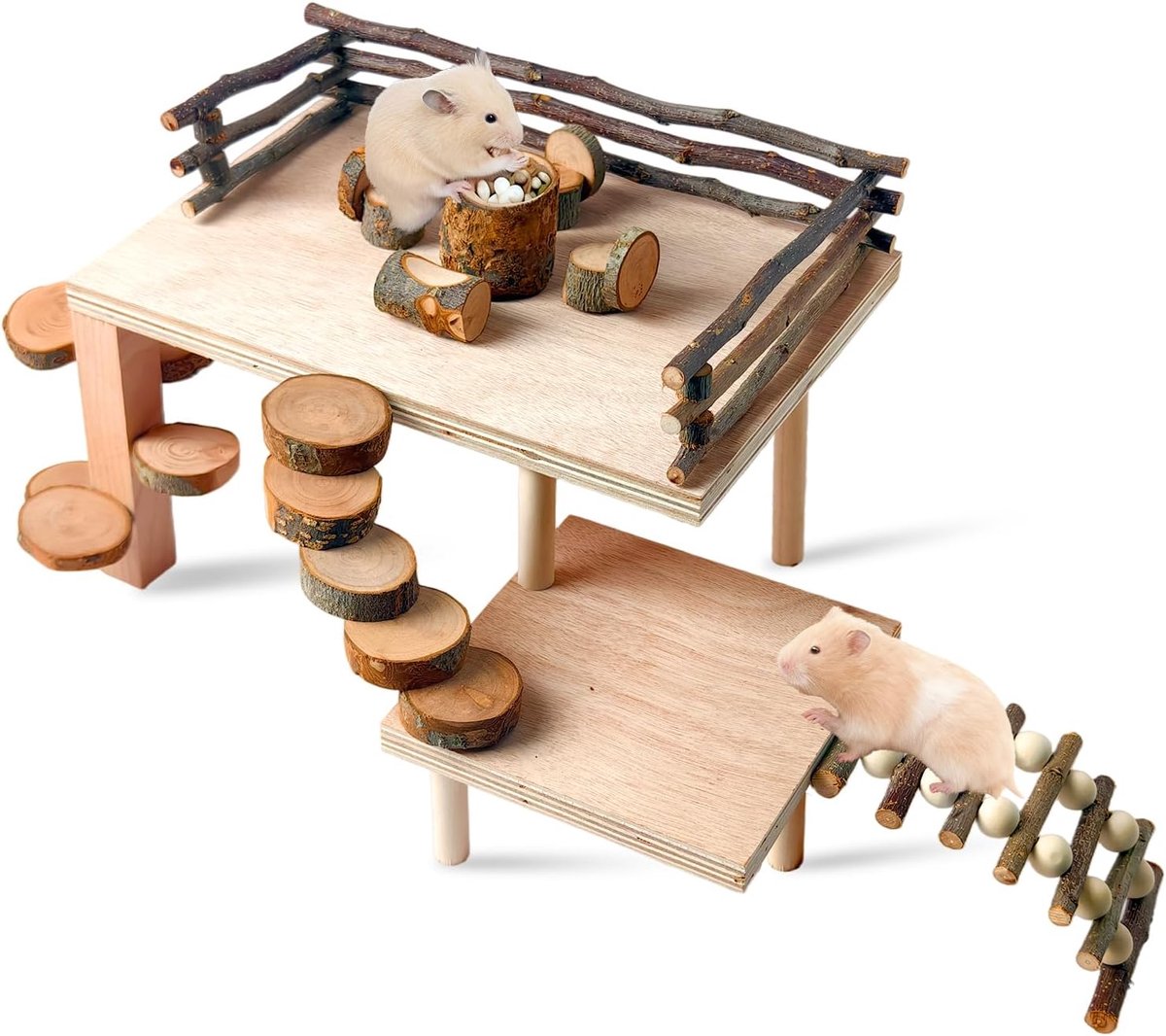 hamsterbrug, kleine dieren activiteit speeltuin stand platform hellingen trappen stap fitness oefening speelgoed, perfect voor papegaai, konijnen, hamster, kleine dieren