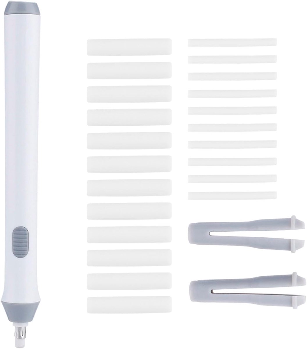 Gum Batterij Bediende Automatische Potlood Vorm Gum Kit met 22 Gum Vullingen voor Tekenen, Schilderen Kleur: wit