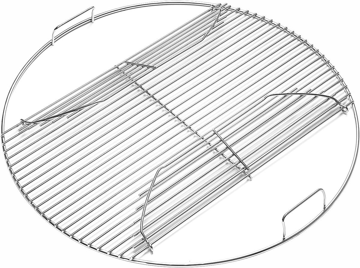 7436 Kookrooster, hangend 54,6 cm, rond rooster, opvouwbaar voor Weber houtskoolgrills, grillrooster, reserveonderdeel voor Weber One Touch Performer en Bar-B-Kettle Series, grillrooster BBQ voor