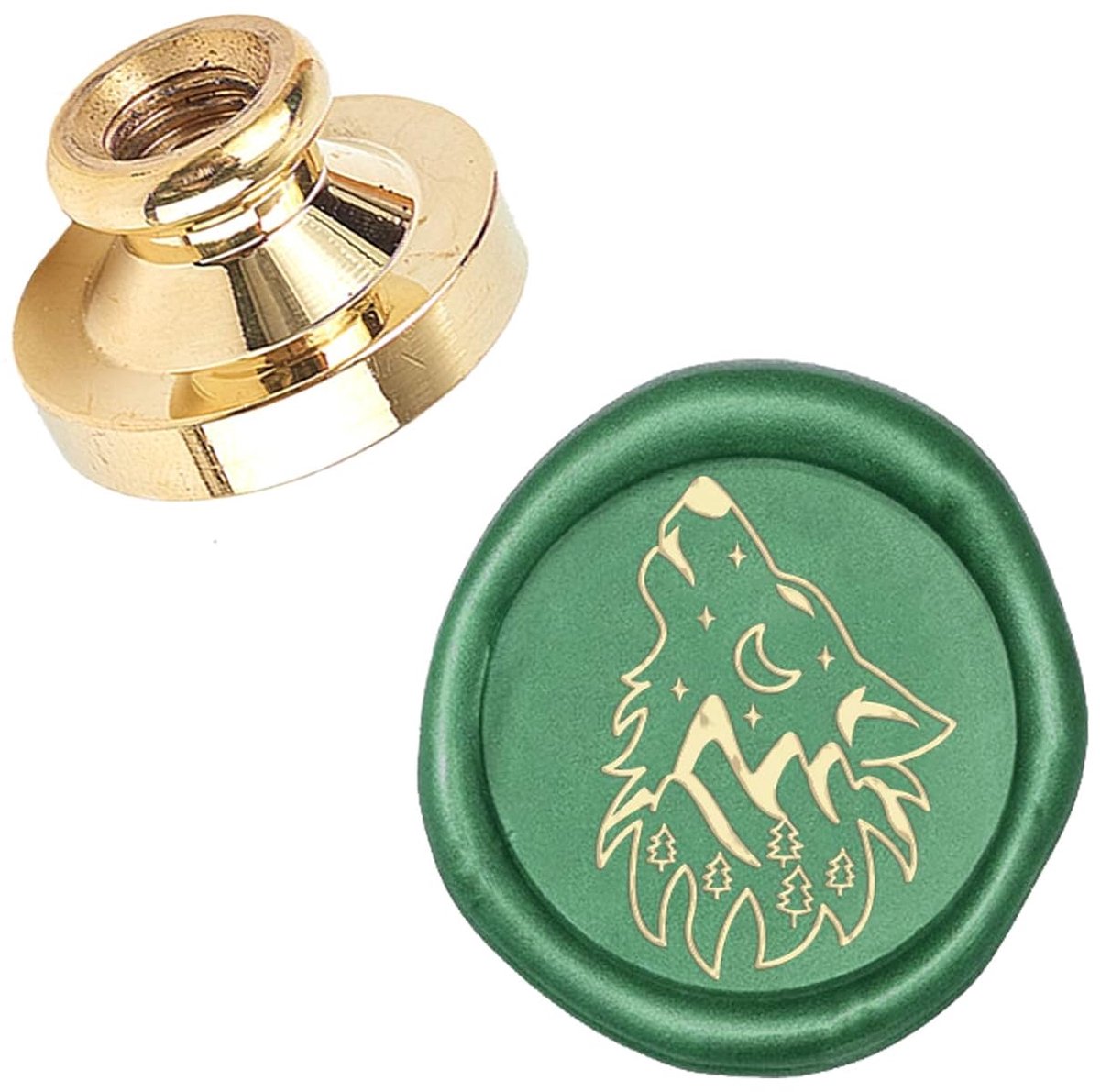 Wax Seal Stempel Hoofd Huilende Wolf Verwijderbare Afdichting Messing Stempel Hoofd voor Creatieve Gift Enveloppen Uitnodigingen Kaarten Decoratie