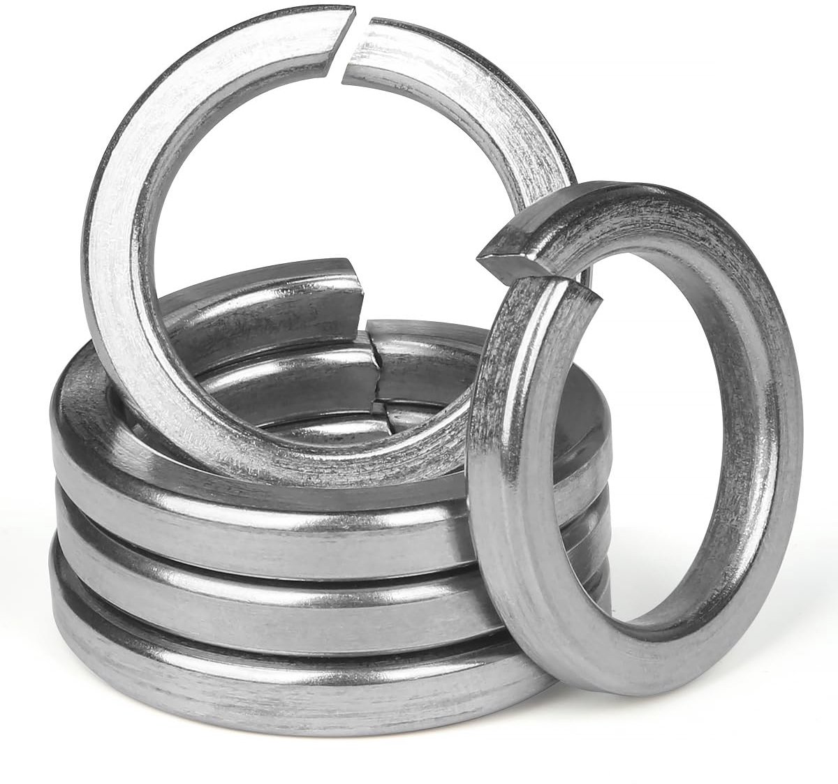 M8, Vorm B, Glad, 304 Roestvrij Staal, DIN 127, A2, V2A, Spiraalvormige Sluitringen, 10 Stuks