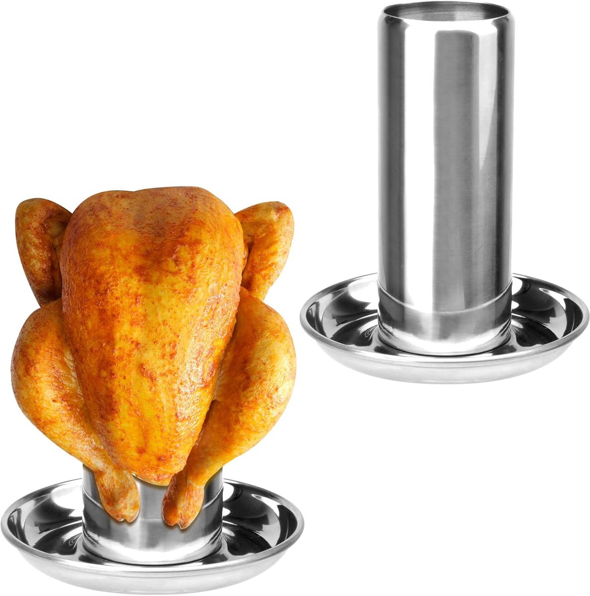 Kipbrader, De Nieuwe Roestvrij Stalen Kippenhouder, Kippenhouder van Roestvrij Staal, Kipbrader voor Grill, Geflügelbräter met Aromabakje