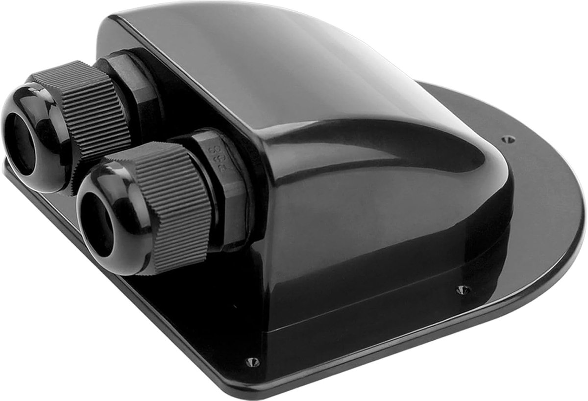 Kabeldoorvoer, waterdichte dakdoorvoer, zonne-energie, wanddoorvoerkabel, IP68 met ABS, dubbel zwart, voor zonne-installatie, camper, zonne-complete set, camping, caravan