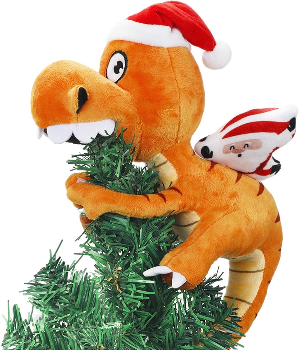 Kerstboomtopper 25,5 x 20,5 cm grote grappige dierenboomtopper pluche hangende kerstornamenten schattige kerstdecoraties voor vakantie verjaardagsfeestje gunsten