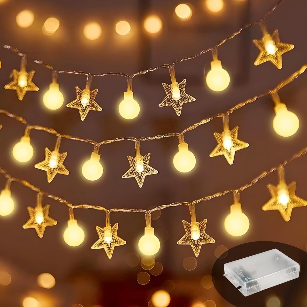 sterren lichtsnoer, 10M 100LED kogel op batterijen werkende verlichting voor kerstboom decoratie