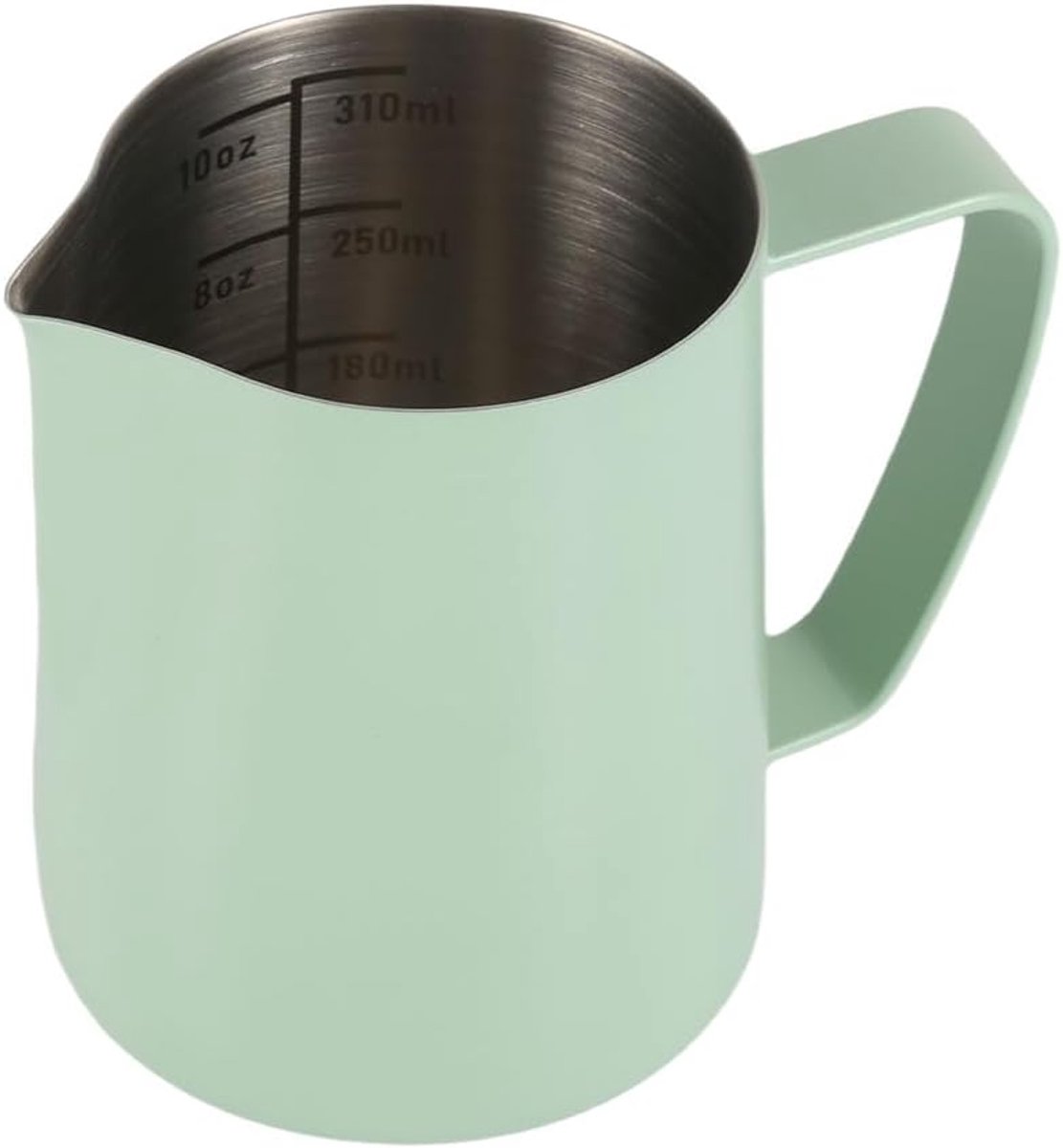 Melk Schuimkruik, 350ml Roestvrijstalen Espresso Dampkruik, Melk Opschuimer Beker Voor Koffie Cappuccino Met Meetlat, Groen