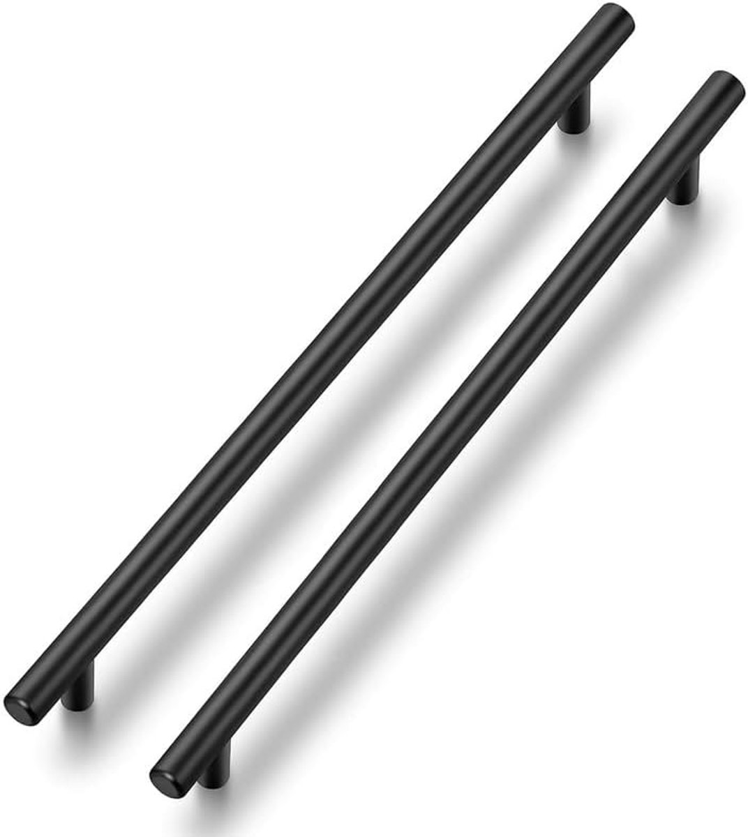 10 stuks zwarte meubelgrepen T-Bar handgrepen voor keukenkasten, 256 mm lochcentrum, kastgrepen, roestvrij stalen meubeldeurgrepen