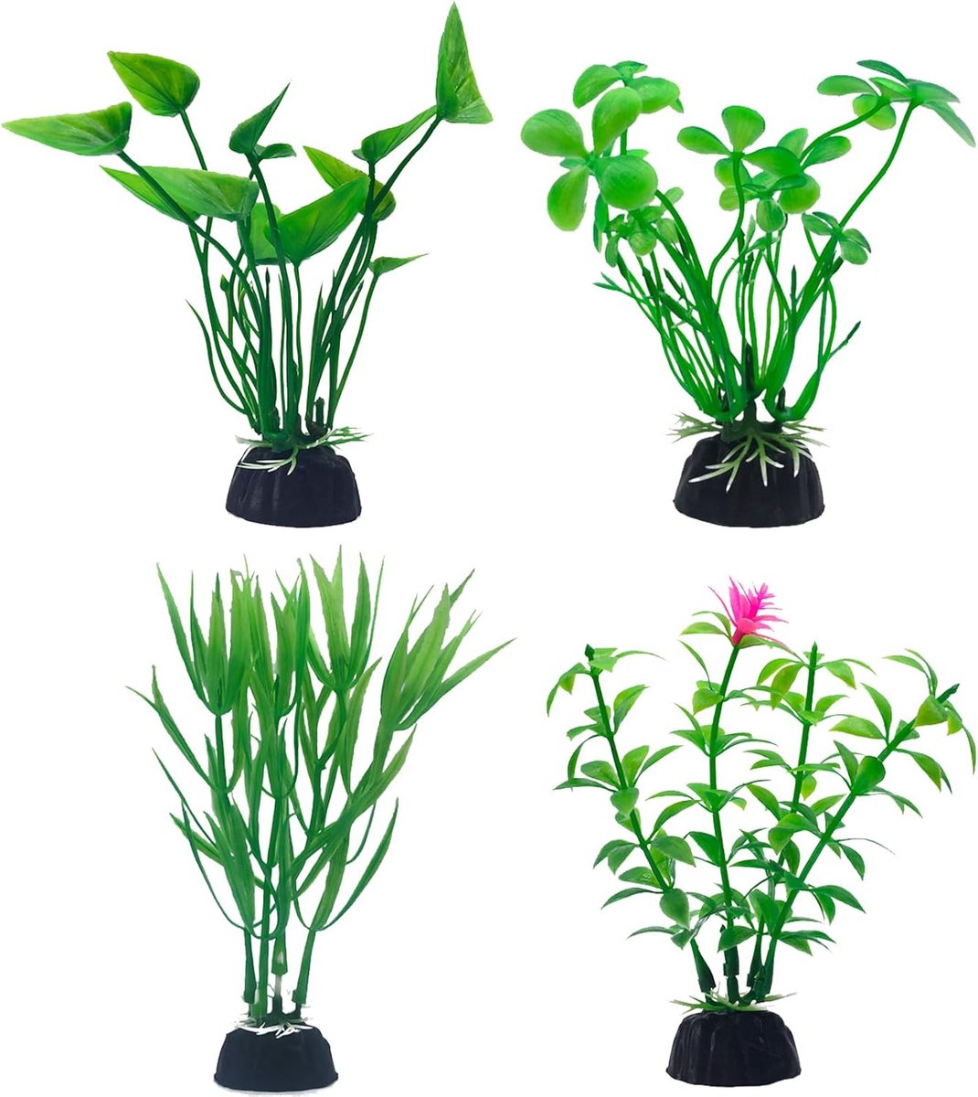 Plastic aquariumplanten, klein 10 cm/3,94 inch realistische aquariumplanten kunstmatige aquariumaquariumdecoraties plant 4 stuks