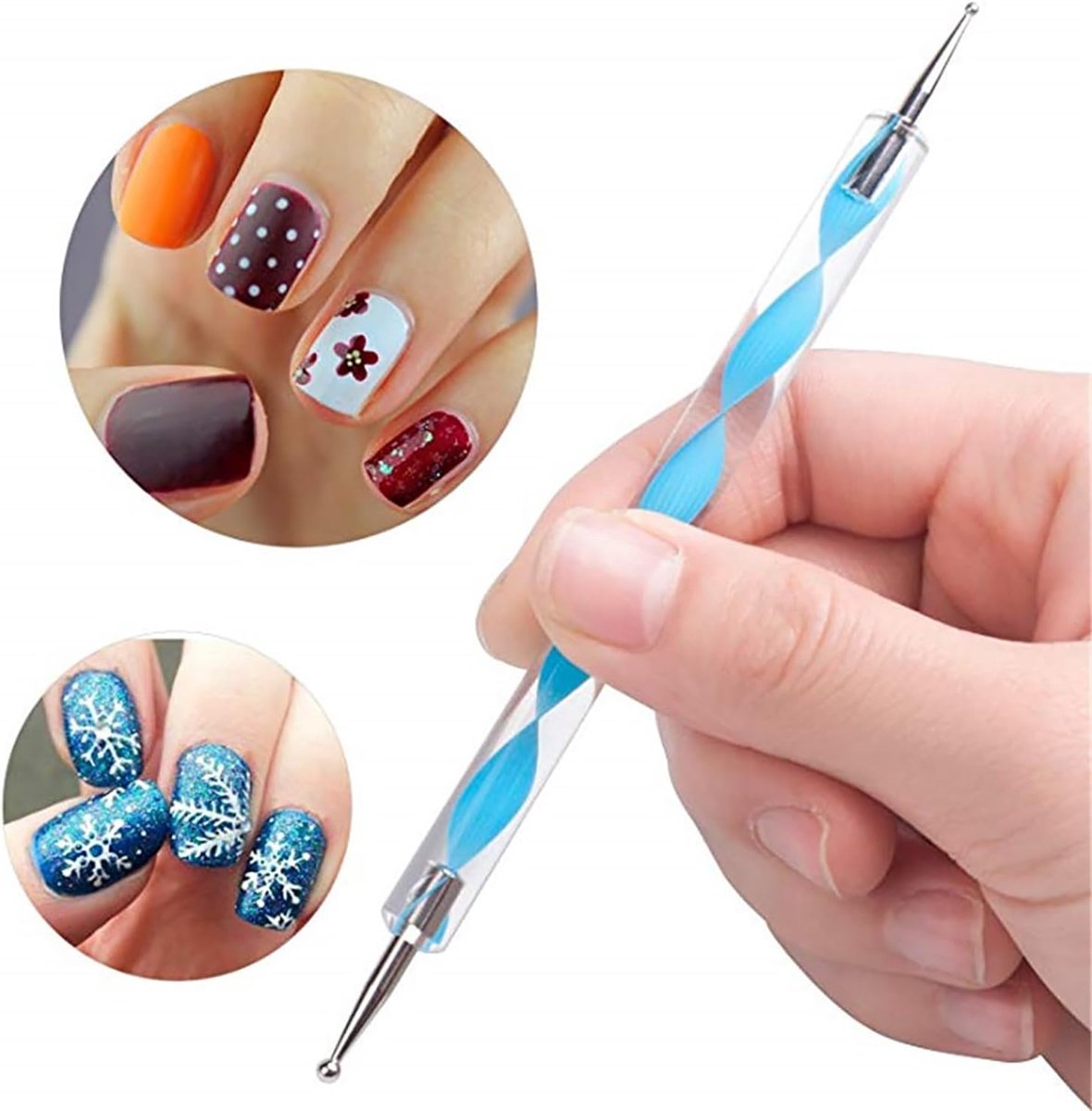 10 stuks punten voor nagelkunst, nail art tekening, schildergereedschap, stippen, voor nageldesign, marmergereedschap, dubbelzijdige pennen, nageltip, detailpen, manicureset voor