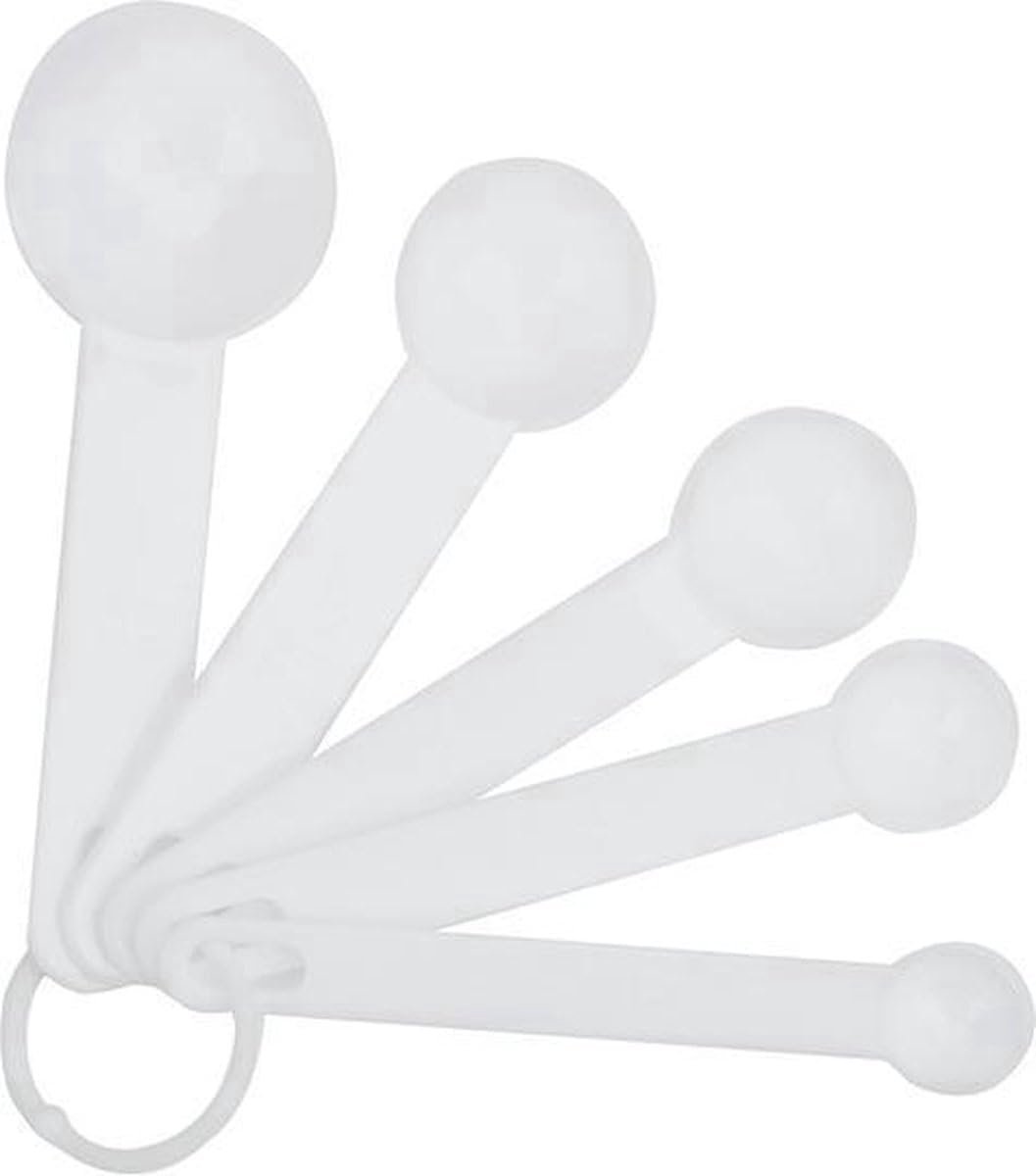Maatlepels – Maatschepjes – Keukengerei – Set van 5 – Wit