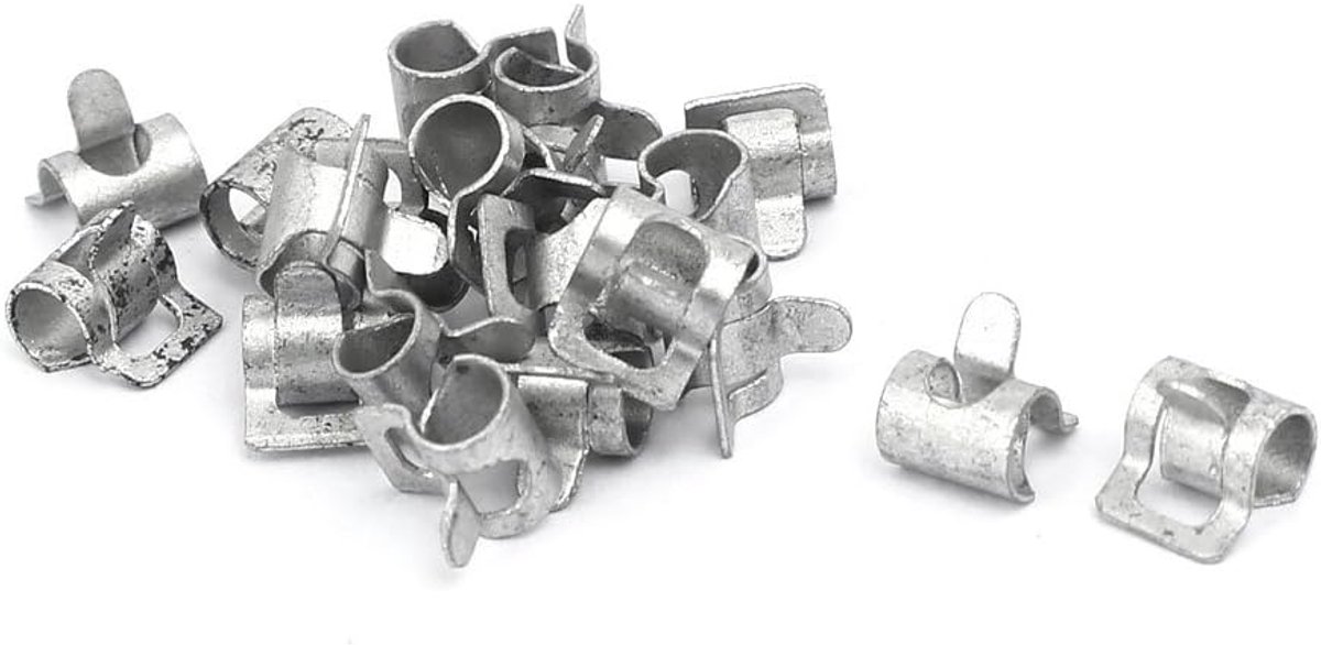 sourcing map 4mm Inner Dia Spring Clip Waterpijp Brandstofleiding Slangklemmen 20 stks