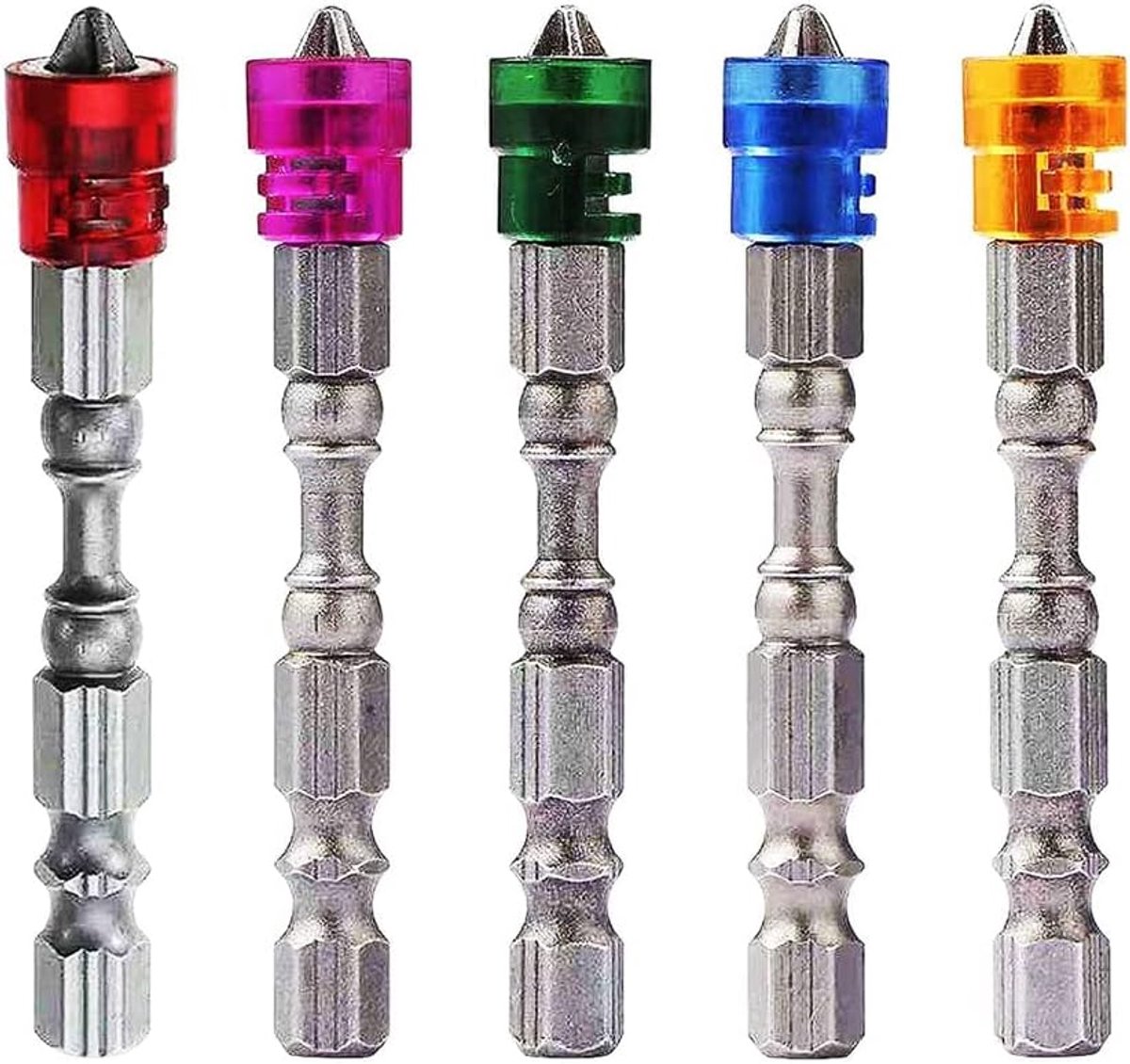 6 STKS 1/4 Inch Hex Schacht PH2 Dubbele End Magnetische Boor Kraag Ontwerp Cross Phillip Hoofd Impact Boren Set Houder