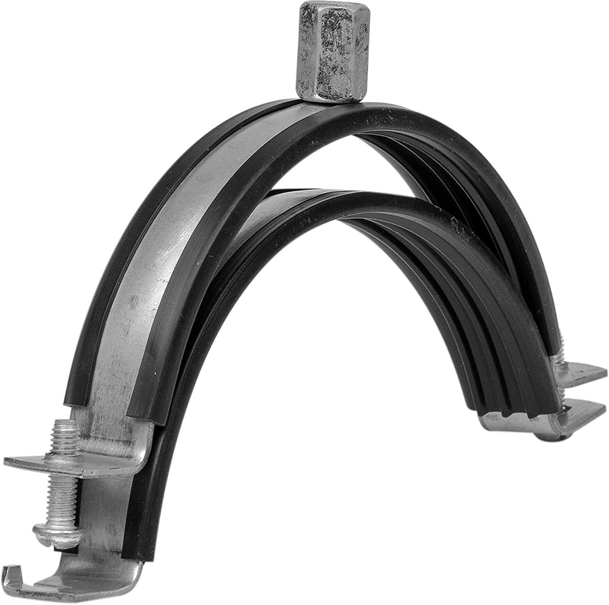 160 mm / Ø 16 cm buisklem - voor alle ventilatietypes - kanaalbuisklem - regenwaterbuisklem - aansluiting van rechte ronde kanalen aan muur of plafond - met rubber voor geluidsisolatie