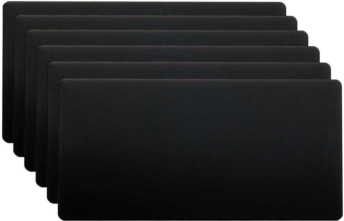 3 x 2 inch geanodiseerde aluminiumplaat, set van 6 laserplaten, blanco gravures, 1 mm, dun, voor knutselen, doe-het-zelf huis, zwart