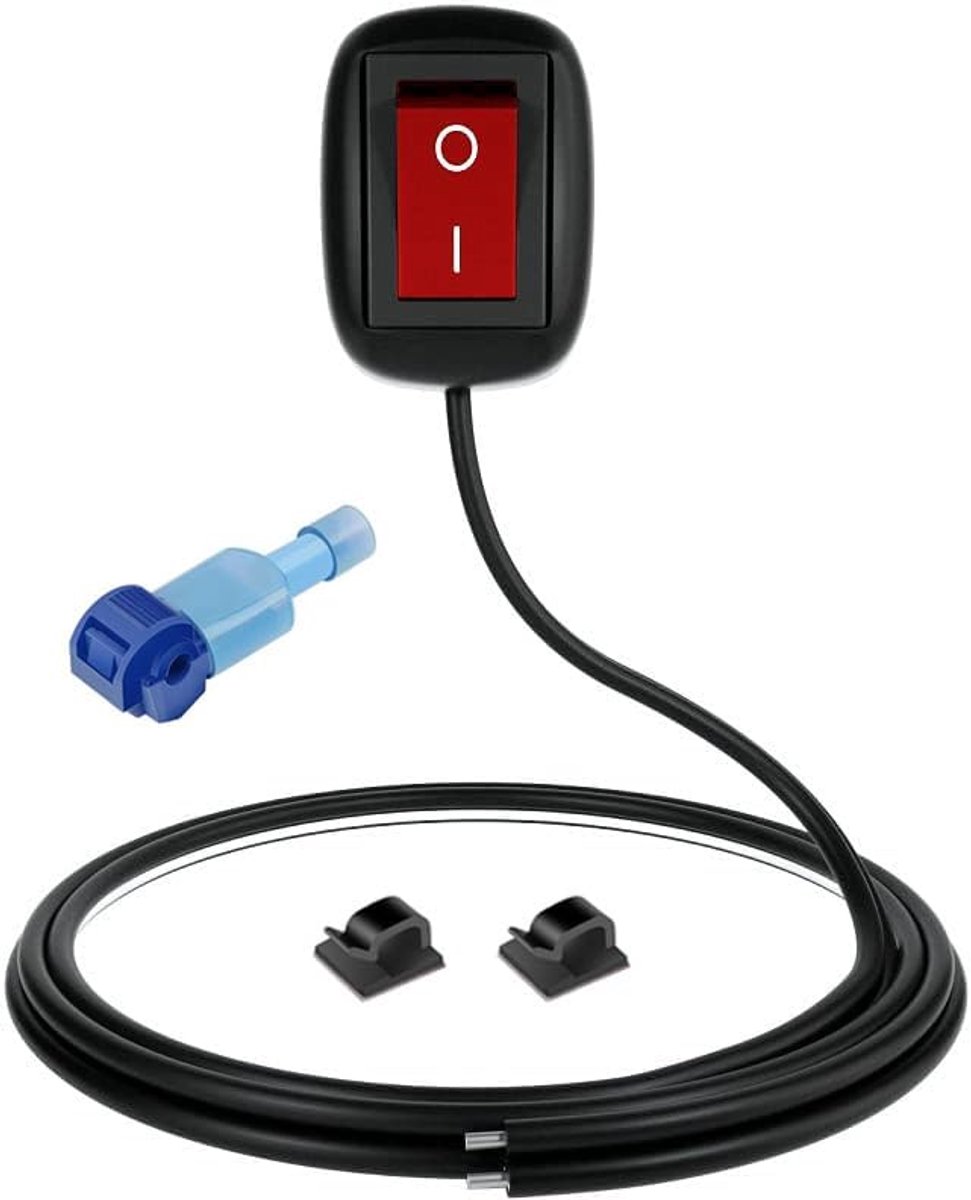 12V-230V/10A SPST Rode Waterdruppelvorm Plaktype Knopschakelaar,UIT/AAN-schakelaar voor Mistrijlichten,Neonlichten,LED-lichtbalk(met 1m Draad)