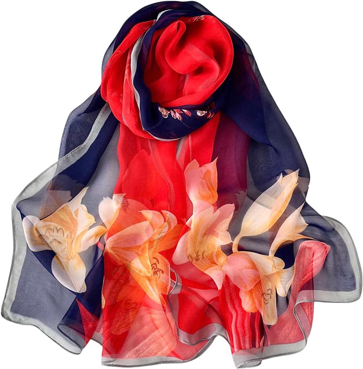 Sjaal voor dames, halsdoek, hoofddoek, halsdoek, sjaals, stola, zacht en comfortabel Georgette-materiaal, veelzijdig en multifunctioneel, B72
