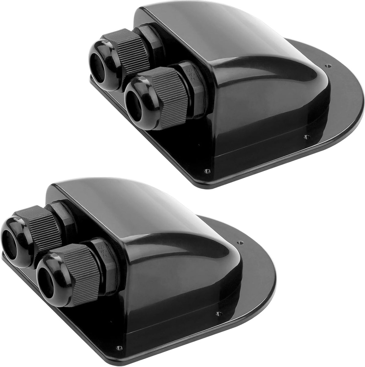 2 stuks IP68 kabeldoorvoer waterdicht dakdoorvoer zonne-energie wanddoorvoer kabel met ABS dubbel zwart voor zonne-energie installatie, campers, zonne-energie complete set, camping, caravans