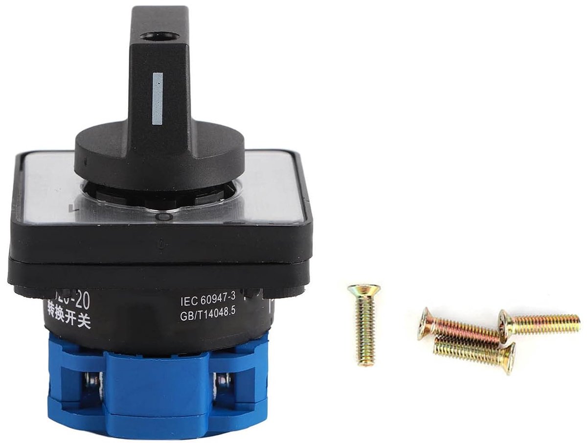 Roterende Omschakelaar, AC 660V 20A, 2-Positie, 4-Polig, LW26D-20/C02.1, Nokkenomschakelaar voor Generator