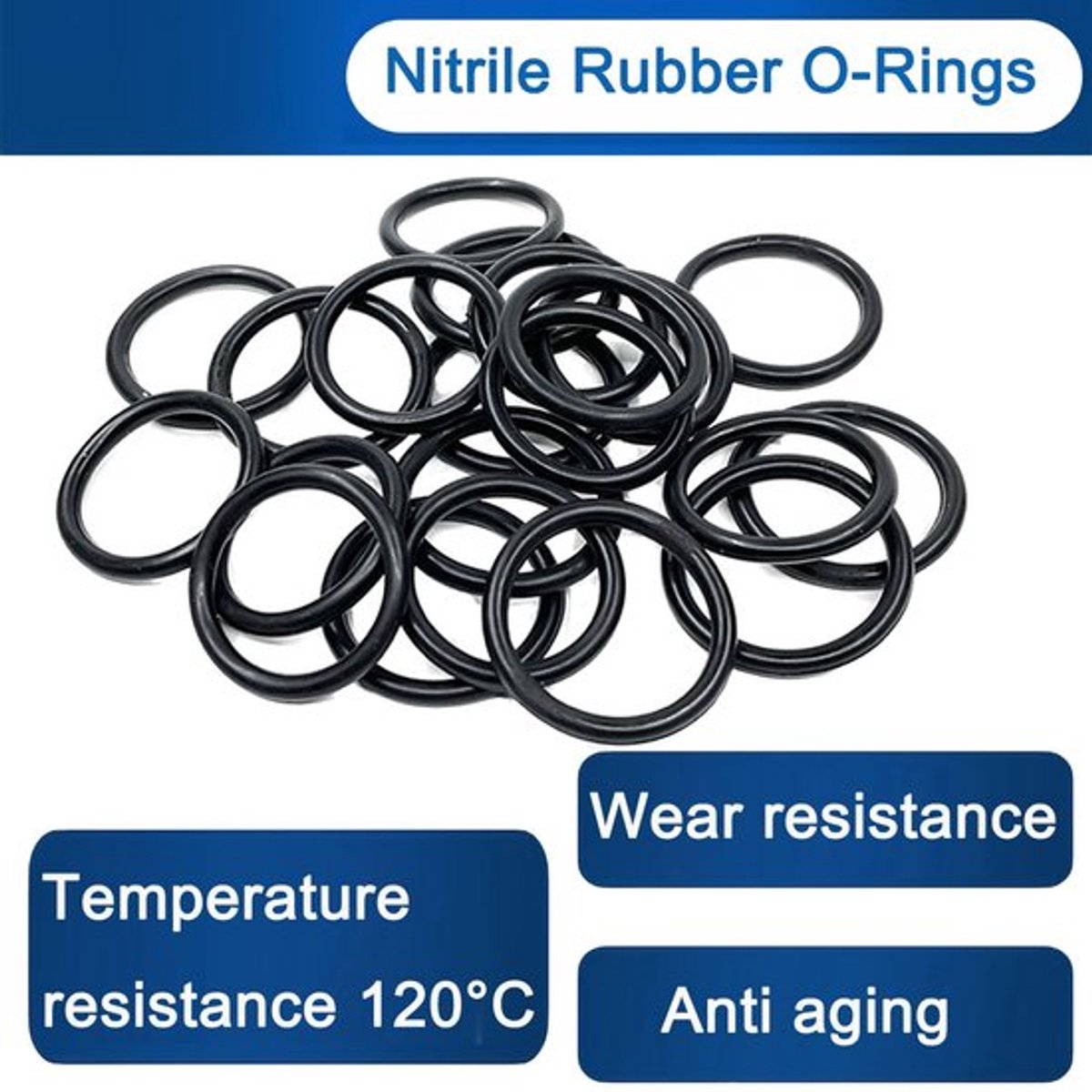 O-ring Nitrilrubber - 50 Stuks - Antistatisch - Oliebestendig - Hittebestendig - Organizer Box - Afdichtingsring
