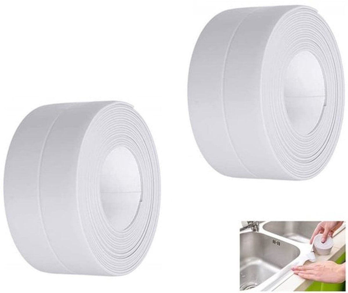 Afdichtingstape Waterdicht - 2 Rollen - Butylrubber - Sanitairstrip - Duurzaam - Voor Keuken en Badkamer - Waterdicht Plakband