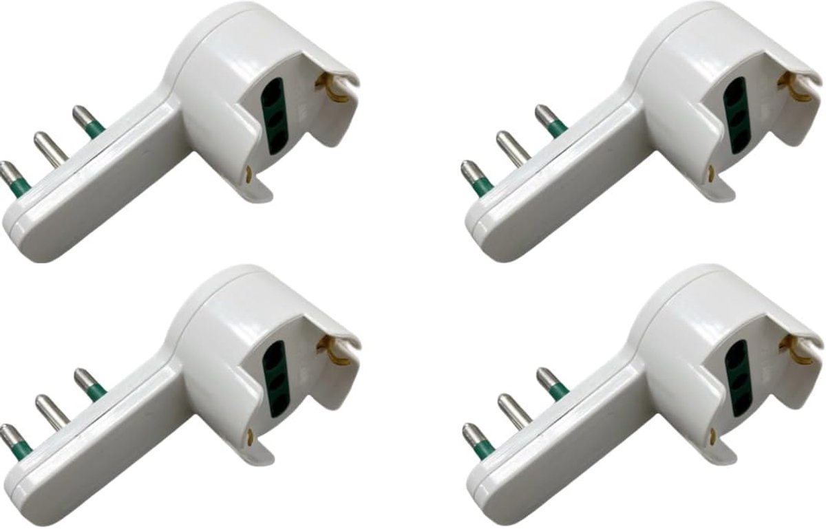 Adapter set 4 stuks - ruimtebesparend - 10/16A Schuko - ideale oplossing voor elektrische aansluitingen - SnelShoppen