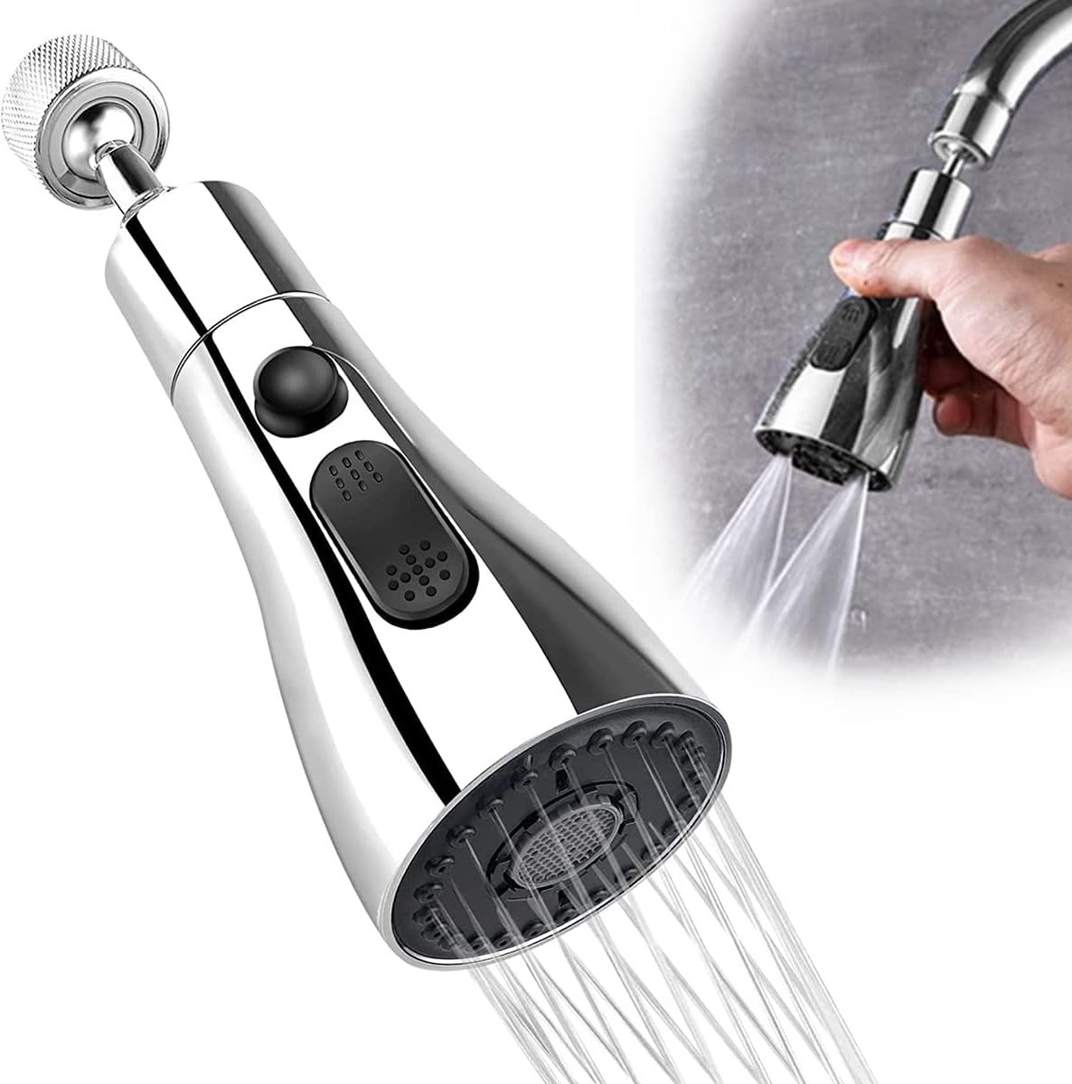 Kraanuitloop met 360° Rotatie - Polished Chrome - 3 Waterstanden - Ideaal voor Keuken - SnelShoppen